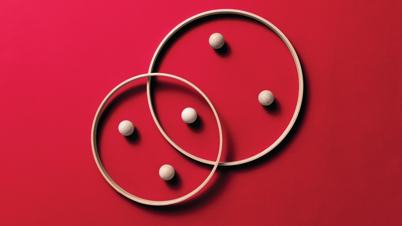 Abstract of balls within linked circles