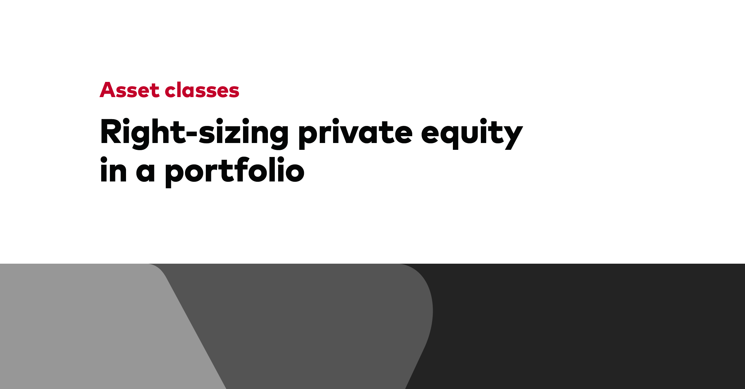 Right Sizing Private Equity in a Portfolio