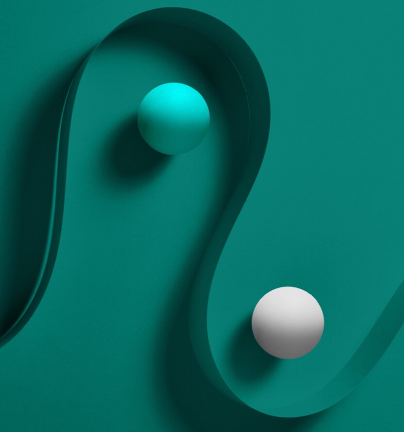 abstract image of balls and ribbon