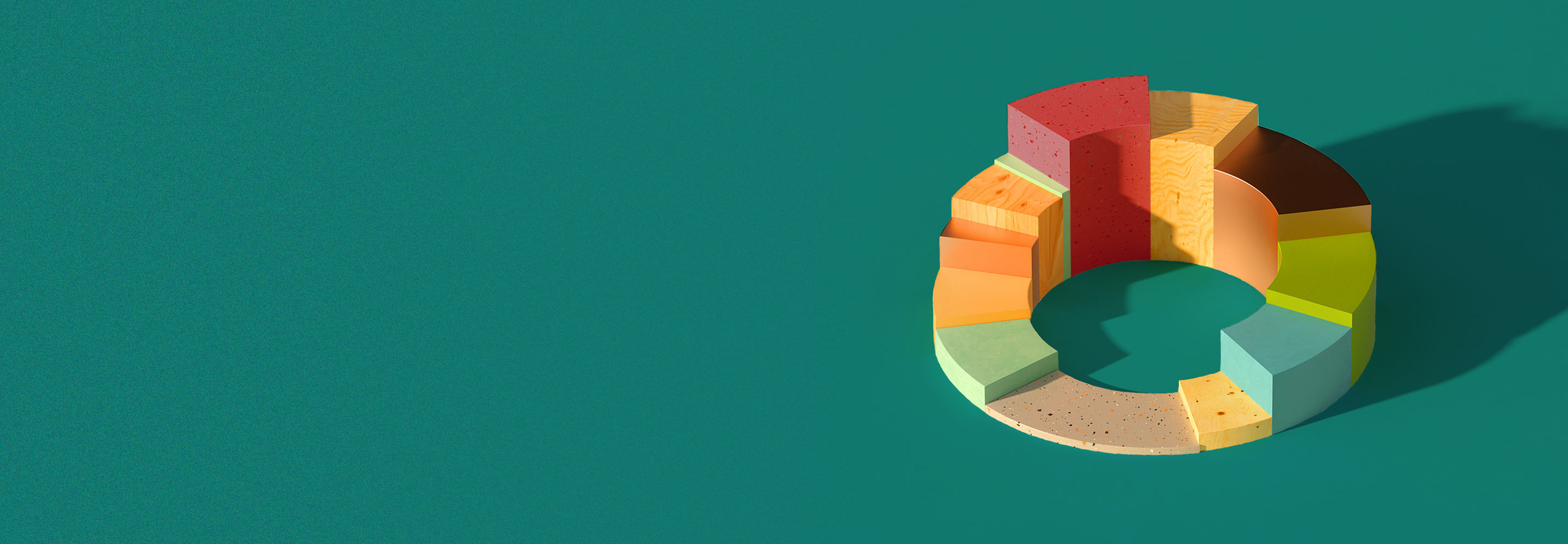 colored circular graph on teal background