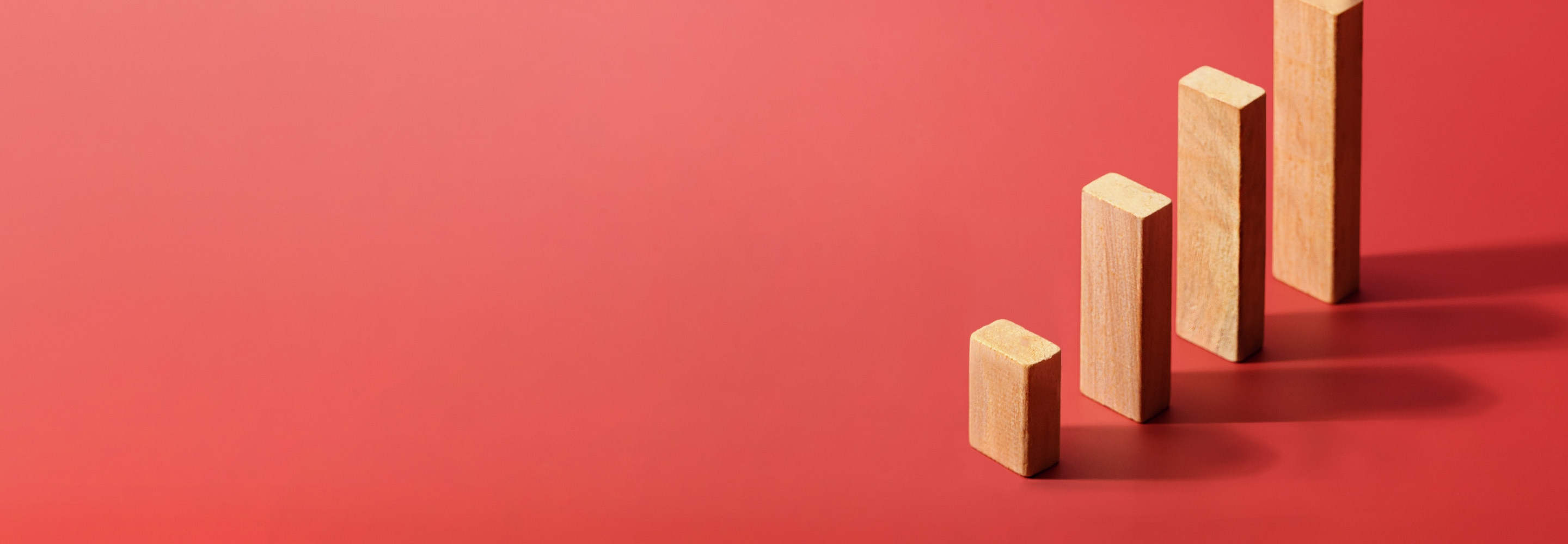 wooden bars stacked in ascending height order