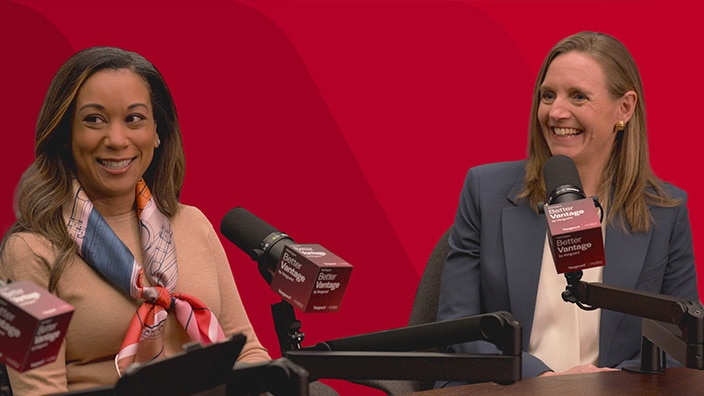 Image of Fiona Greig, global head of Investor Research and Policy at Vanguard and Janel Jackson, head of the Bank and institutional for Financial Advisor Services at Vanguard.