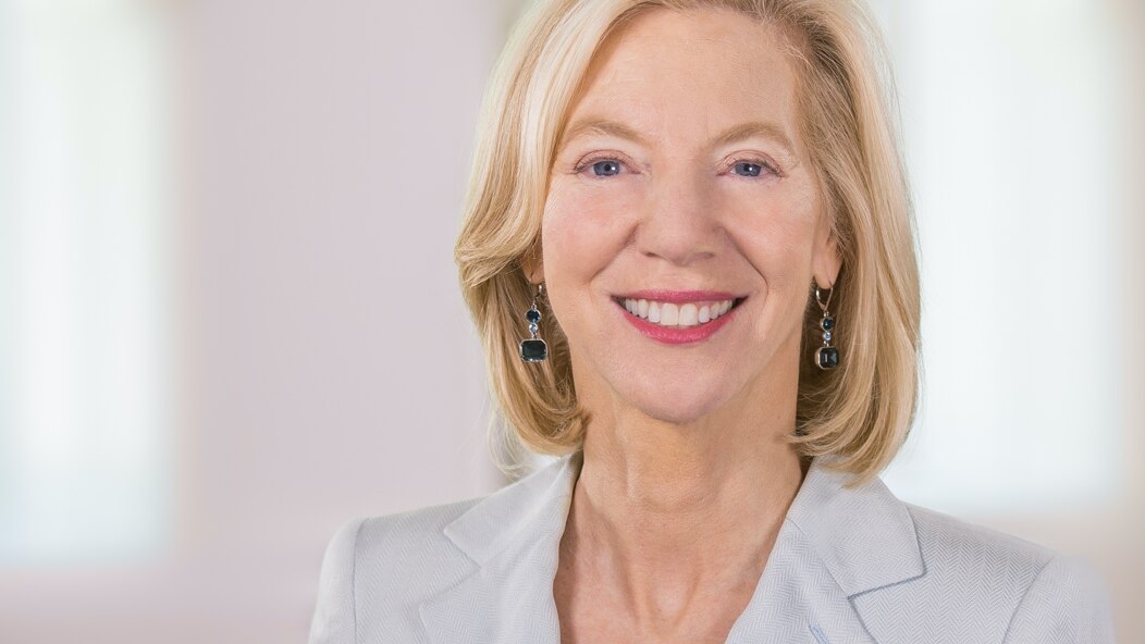 The photo shows Amy Gutmann, a member of the board of directors. 